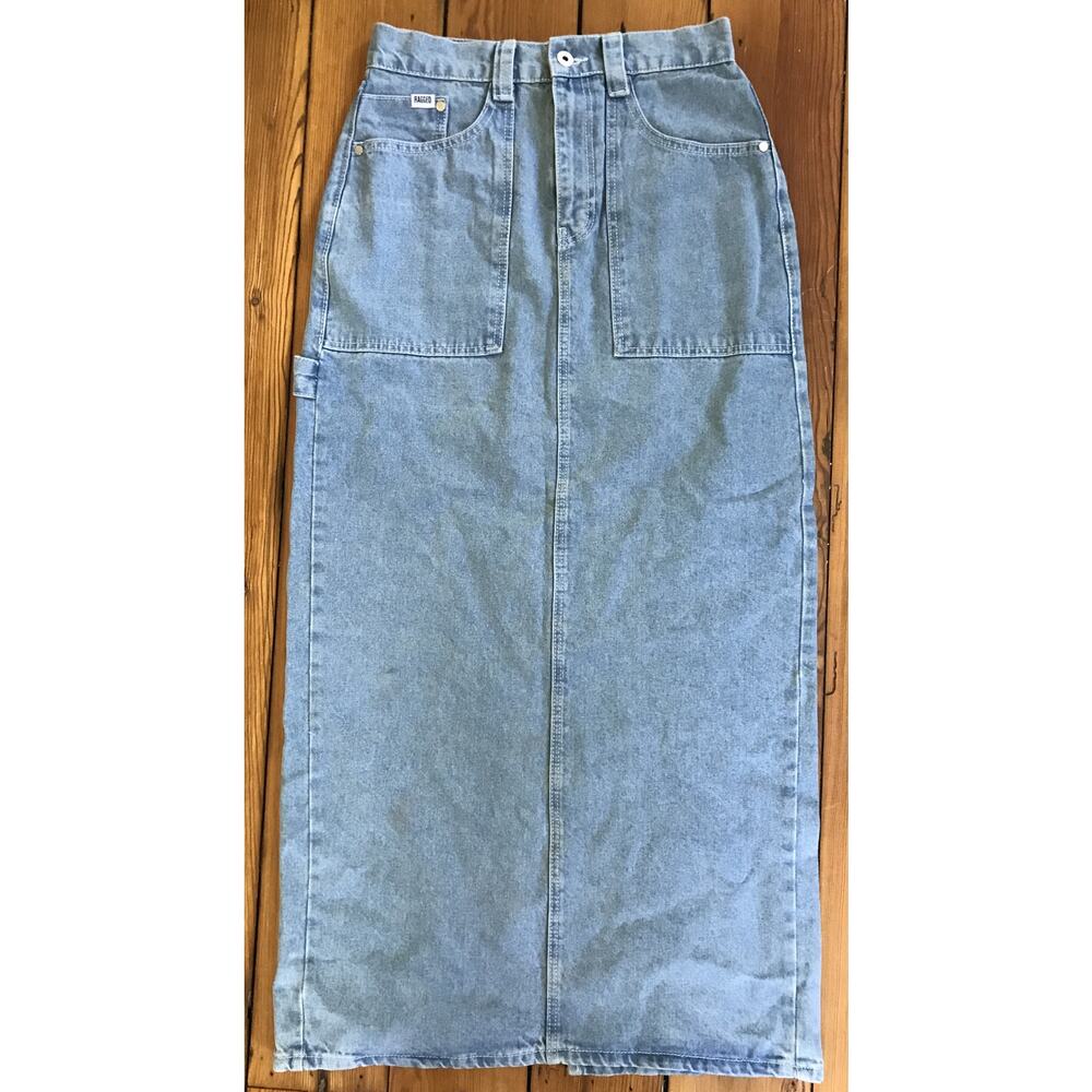 Ragged Jeans Blue Denim Light Wash Maxi Jean Skirt Small 30" Waist